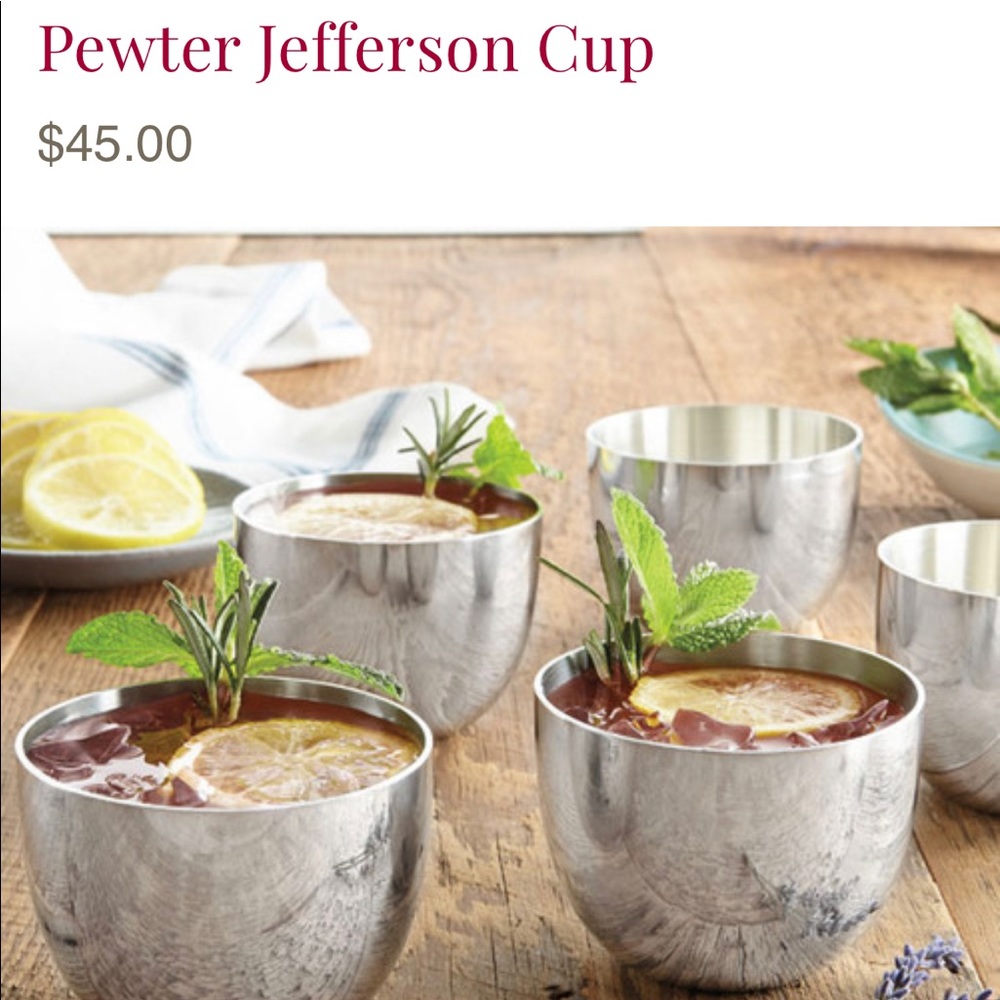 Set of 9 pewter Jefferson Cups